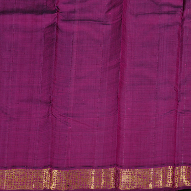 Hayagrivas Fluorescent Green Handloom Kanjivaram Silk Saree with Dark Purple Border KBD1857B1-1