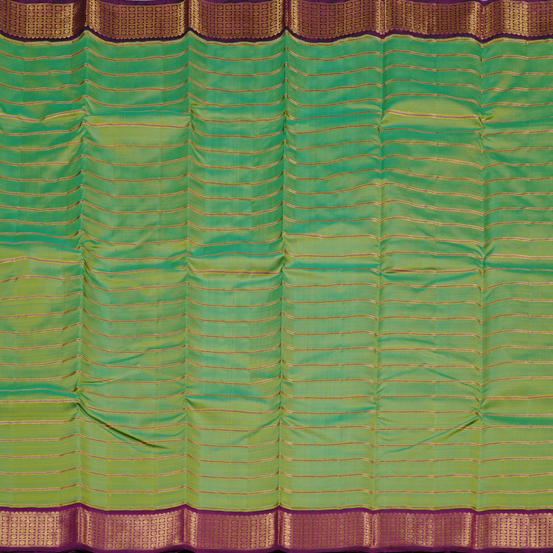 Hayagrivas Fluorescent Green Handloom Kanjivaram Silk Saree with Dark Purple Border KBD1857B1-1