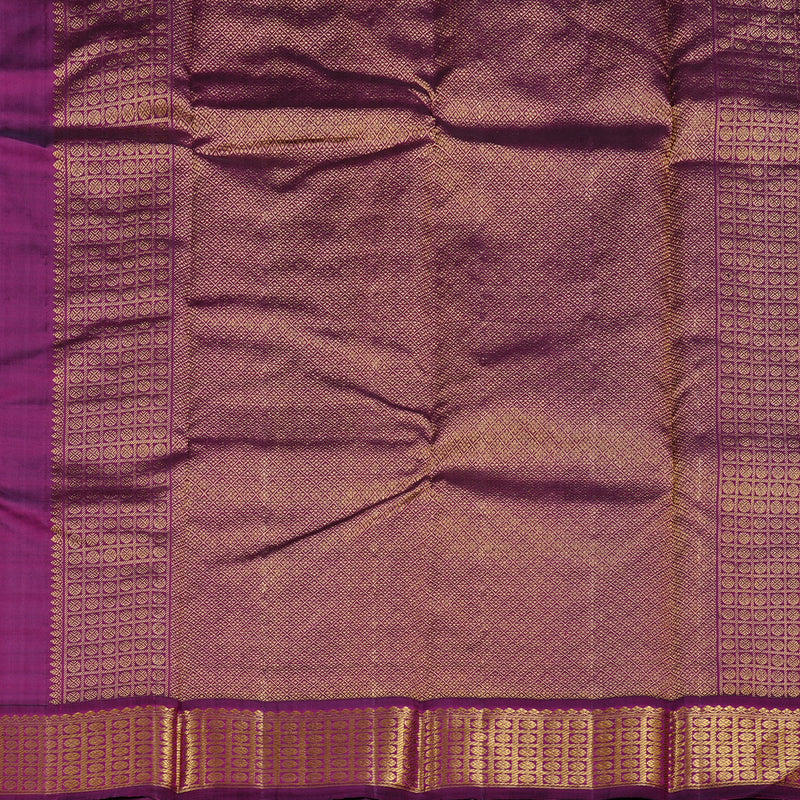 Hayagrivas Fluorescent Green Handloom Kanjivaram Silk Saree with Dark Purple Border KBD1857B1-1