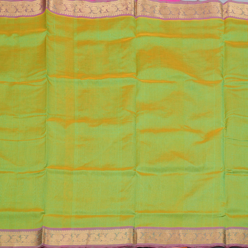 Hayagrivas Handloom Silk Cotton Saree in Elegant Lime Green with Stunning Pink Contrast, KBD1859B2-20