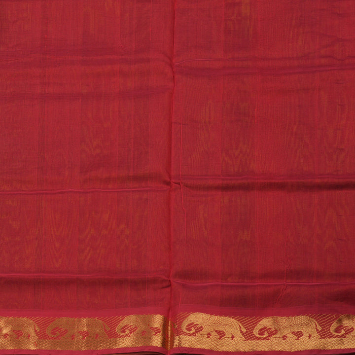 Hayagrivas Handloom Silk cotton saree in Mehandi green with maroon KBD1859B2-9