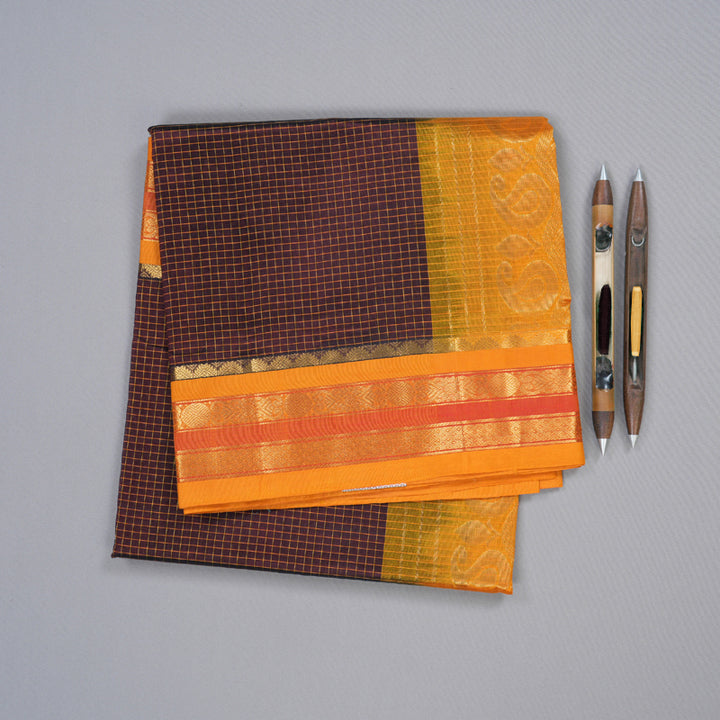 Hayagrivas Handloom Korvai Silk Cotton Saree in Captivating Wine Maroon KBD1860B11-18