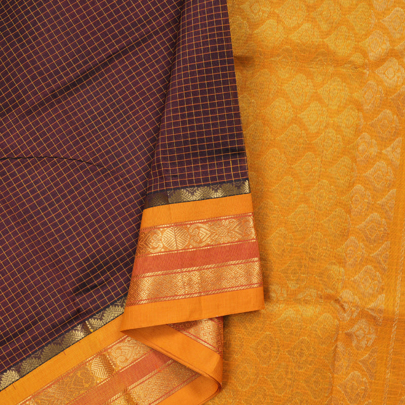 Hayagrivas Handloom Korvai Silk Cotton Saree in Captivating Wine Maroon KBD1860B11-18