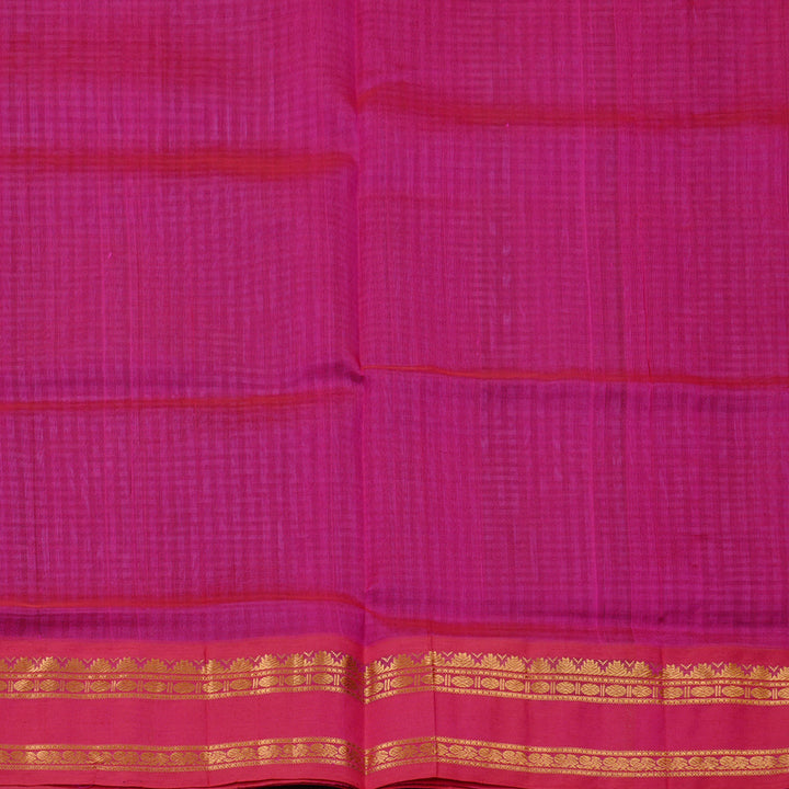 Hayagrivas Handloom Silk Cotton Saree in Sophisticated Lavender with Black Muted Checks KBD1860B8-1