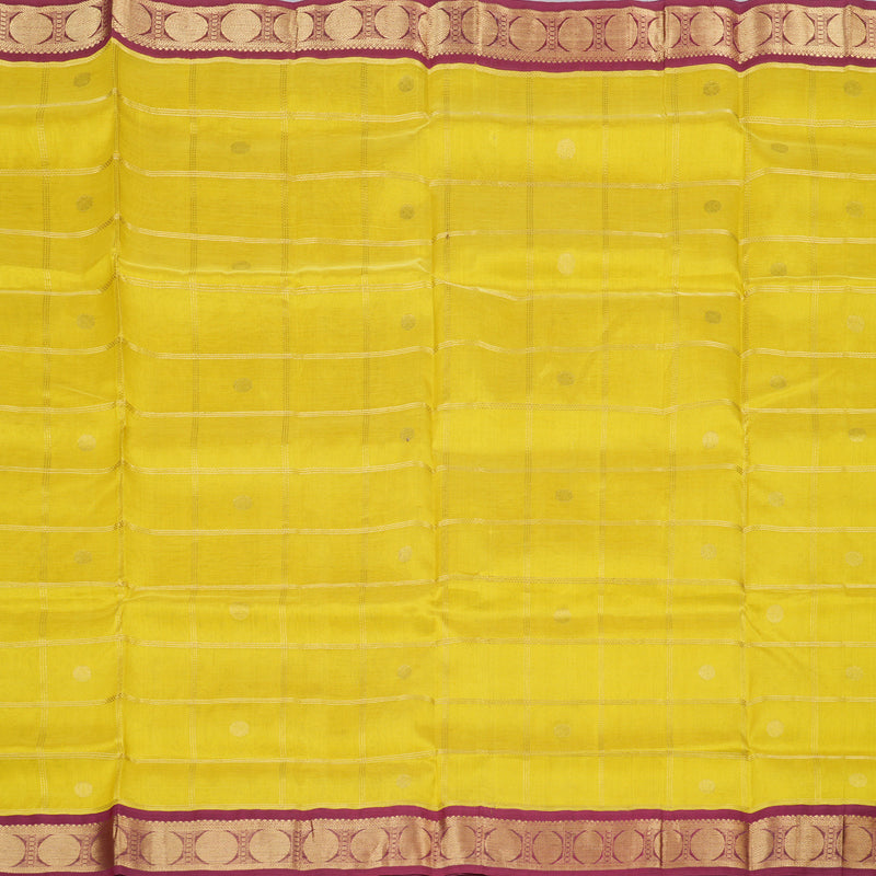 Hayagrivas Handloom Silk Cotton Saree in Mesmerizing Lemon Yellow Colour KBD1860B9-3