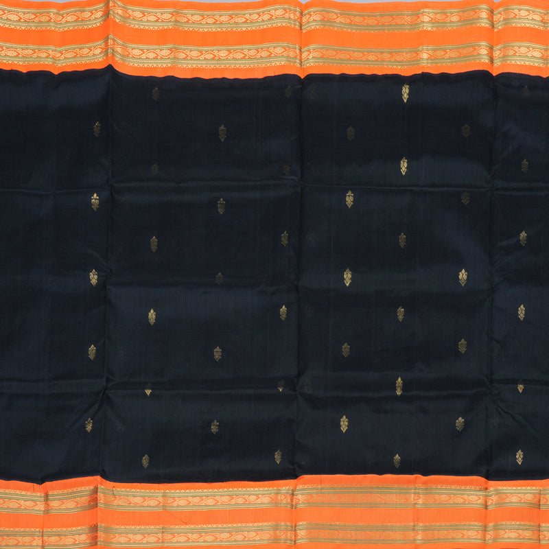 Hayagrivas Handloom Silk Cotton Saree in a Regal Black Colour KBD1861B10-3