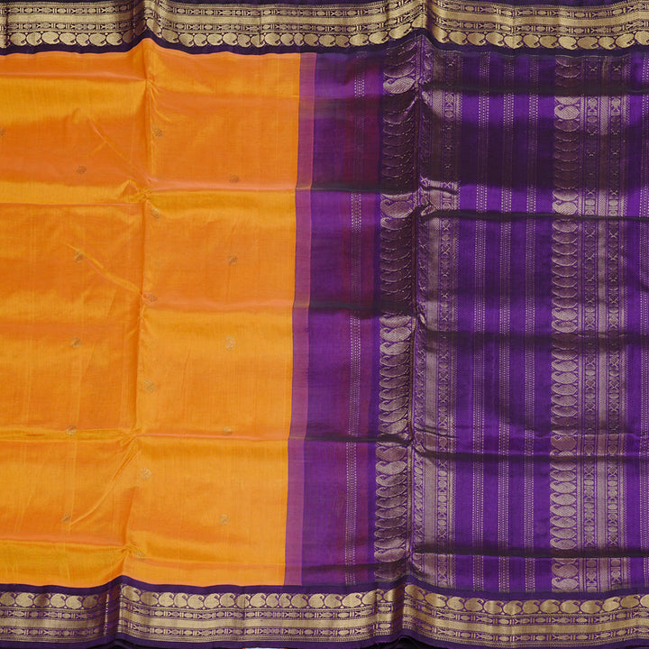 Hayagrivas Handloom Silk Cotton Saree in Cheerful Mango Yellow KBD1861B4-3