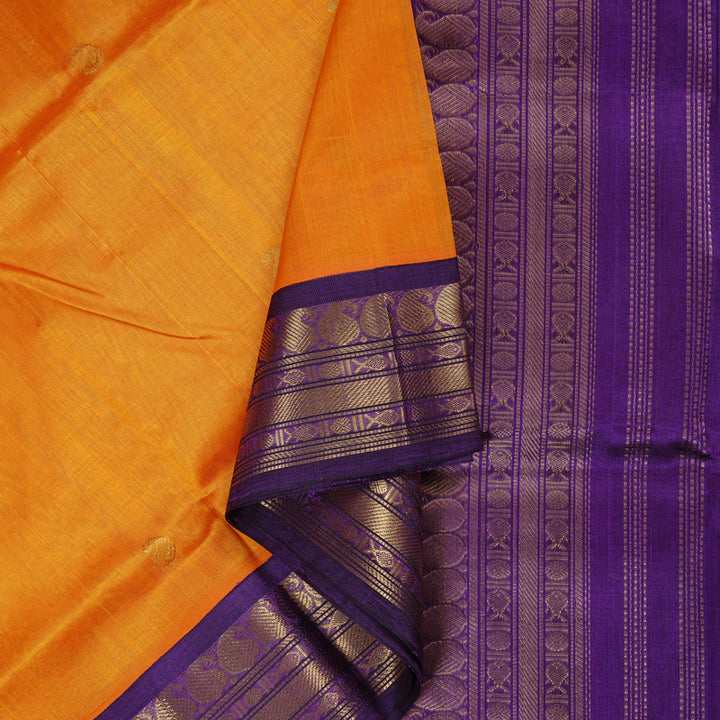 Hayagrivas Handloom Silk Cotton Saree in Cheerful Mango Yellow KBD1861B4-3