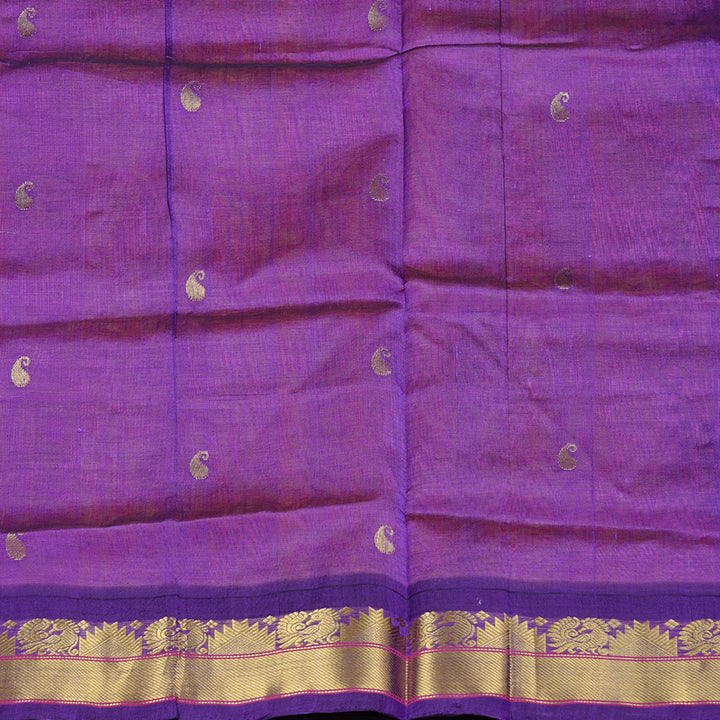 Hayagrivas Handloom Silk Cotton Saree in Delicate Dual Tone (Baby Pink with Yellow) KBD1861B4-5