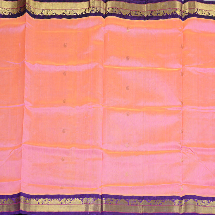 Hayagrivas Handloom Silk Cotton Saree in Delicate Dual Tone (Baby Pink with Yellow) KBD1861B4-5