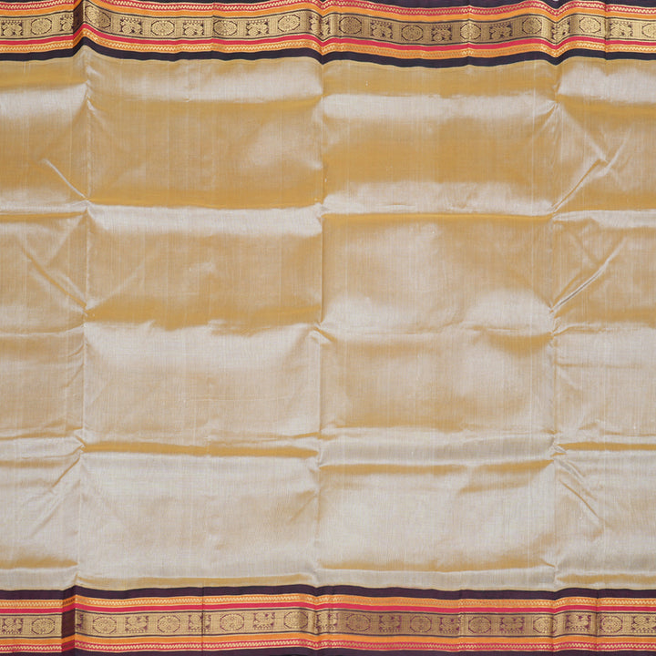 Hayagrivas Handloom Silk Cotton Saree in Opulent Sand Brown with Wine Maroon Contrast KBD1861B7-3