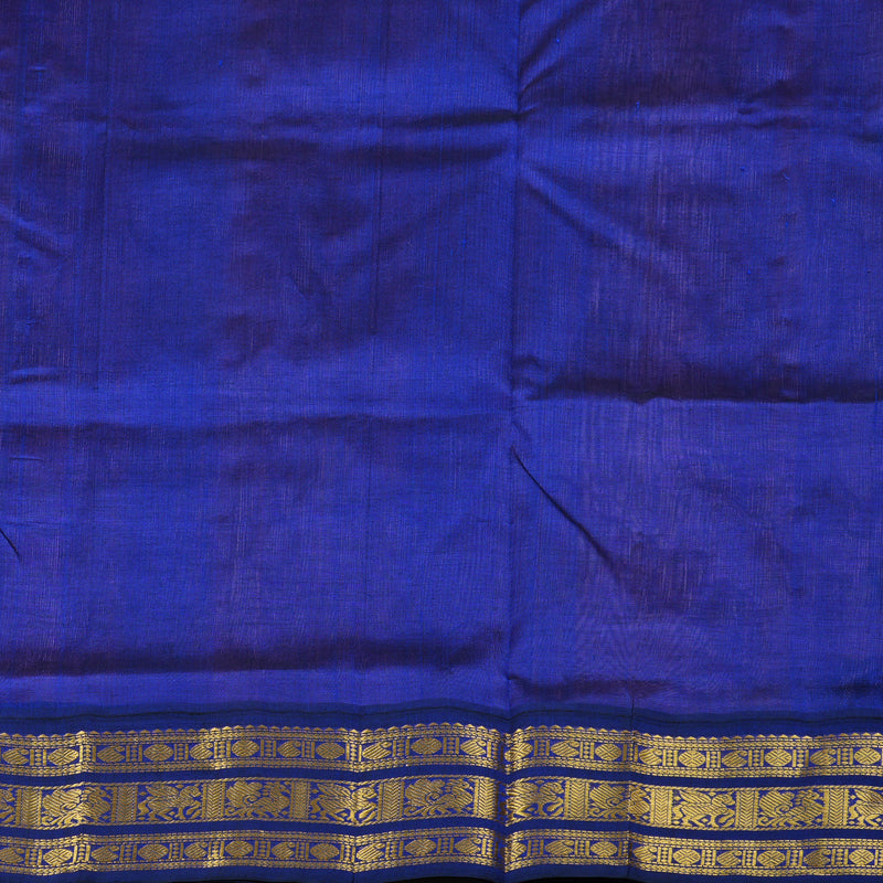 Hayagrivas Handloom Silk Cotton Saree in Timeless Lavender with Rich Blue Contrast KBD1861B8-3