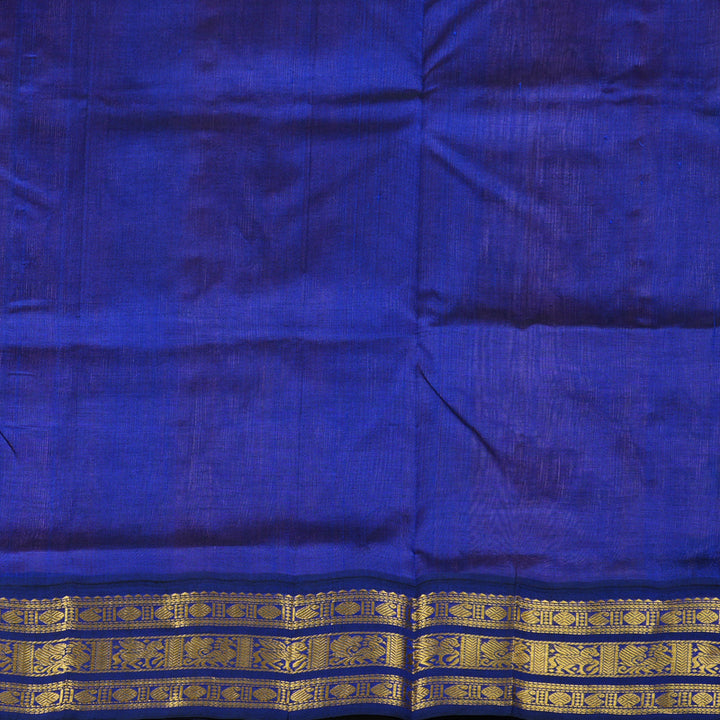 Hayagrivas Handloom Silk Cotton Saree in Timeless Lavender with Rich Blue Contrast KBD1861B8-3