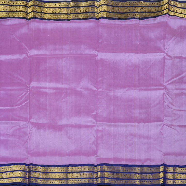 Hayagrivas Handloom Silk Cotton Saree in Timeless Lavender with Rich Blue Contrast KBD1861B8-3