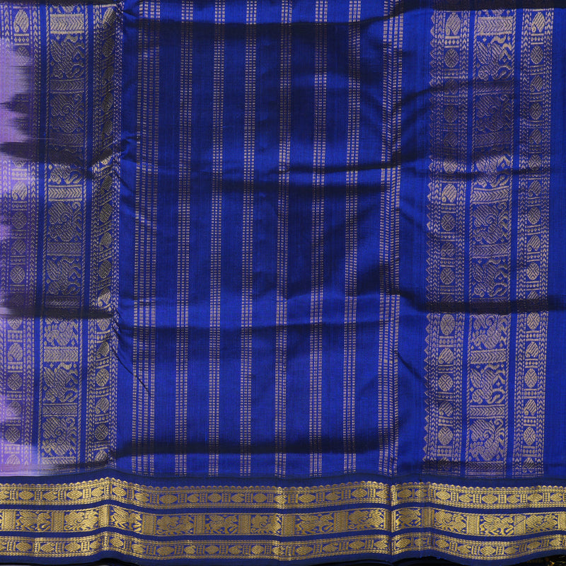 Hayagrivas Handloom Silk Cotton Saree in Timeless Lavender with Rich Blue Contrast KBD1861B8-3
