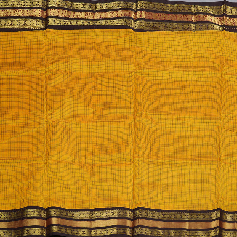 Hayagrivas Handloom Silk Cotton Saree in Majestic Yellow KBD1862B3-4