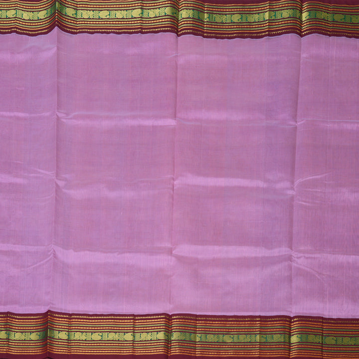 Hayagrivas Handloom Silk Cotton Saree in Elegant Lavender and Majestic Maroon Contrast KBD1862B4-3