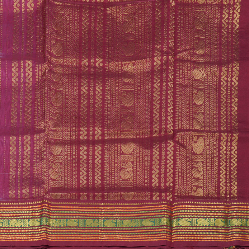 Hayagrivas Handloom Silk Cotton Saree in Elegant Lavender and Majestic Maroon Contrast KBD1862B4-3