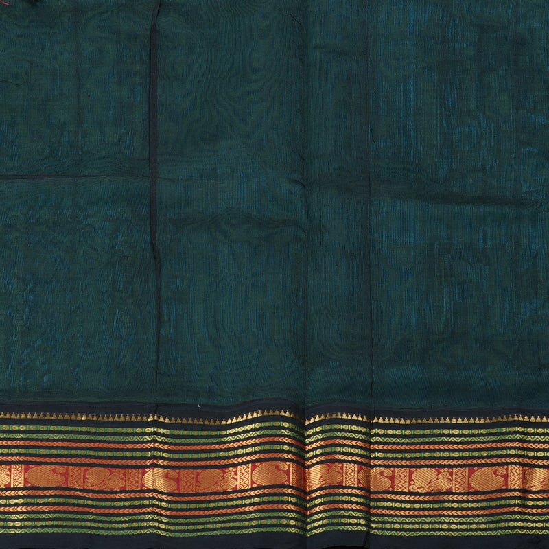 Hayagrivas Handloom Silk Cotton Saree in Mesmerizing Sea Blue KBD1862B4-7