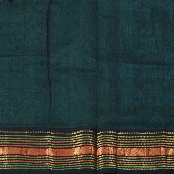 Hayagrivas Handloom Silk Cotton Saree in Mesmerizing Sea Blue KBD1862B4-7