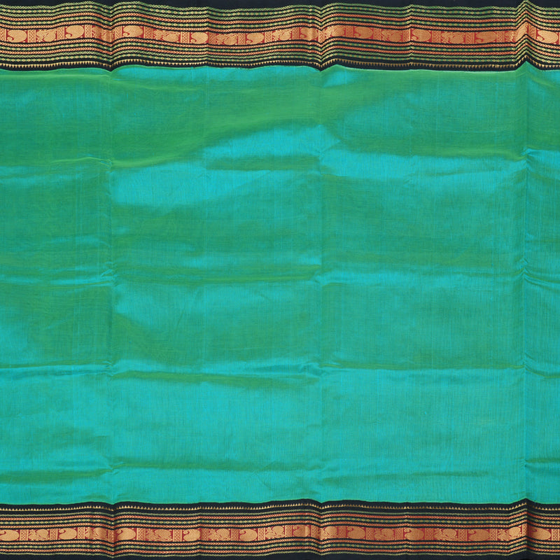 Hayagrivas Handloom Silk Cotton Saree in Mesmerizing Sea Blue KBD1862B4-7