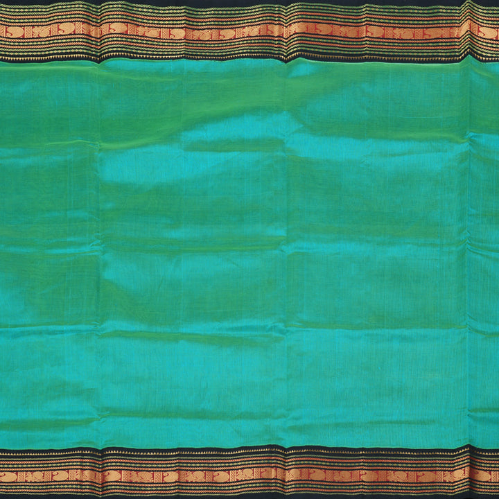 Hayagrivas Handloom Silk Cotton Saree in Mesmerizing Sea Blue KBD1862B4-7