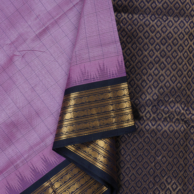 Hayagrivas Handloom Silk Cotton Saree in Delicate Lavender KBD1862B5-1
