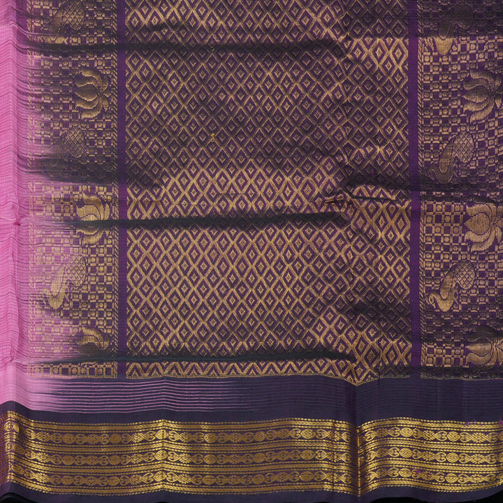 Hayagrivas Handloom Silk Cotton Saree in Radiant Bright Pink Color KBD1862B5-3