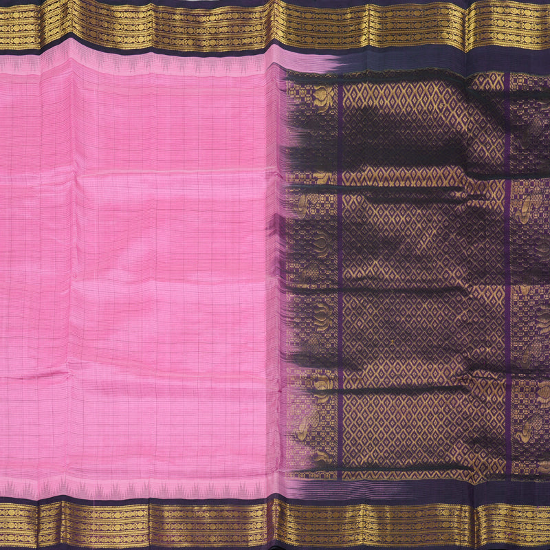 Hayagrivas Handloom Silk Cotton Saree in Radiant Bright Pink Color KBD1862B5-3