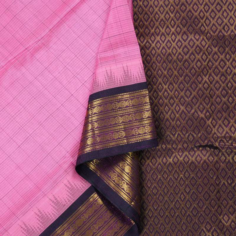 Hayagrivas Handloom Silk Cotton Saree in Radiant Bright Pink Color KBD1862B5-3
