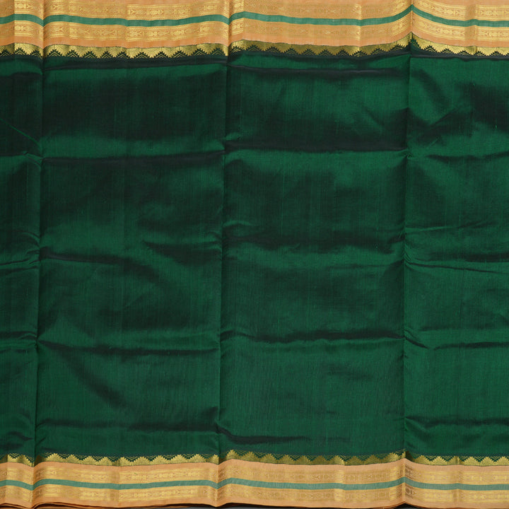Hayagrivas Handloom Silk Cotton Saree in Imperial Bottle Green KBD1862B6-23