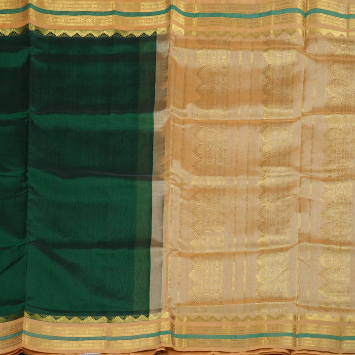 Hayagrivas Handloom Silk Cotton Saree in Imperial Bottle Green KBD1862B6-23