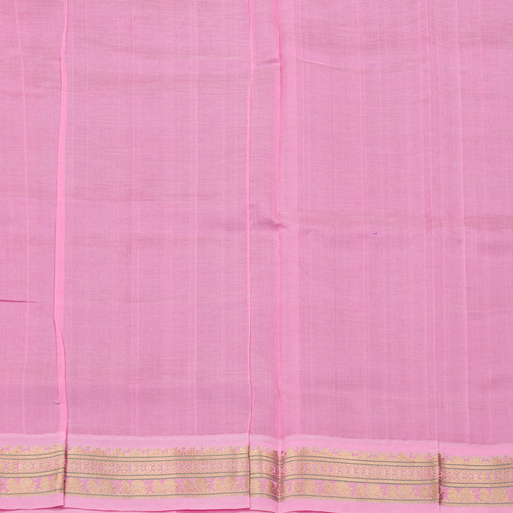 Hayagrivas Handloom Silk Cotton Saree in Mystical Blue and Baby Pink Contrast KBD1862B6-28