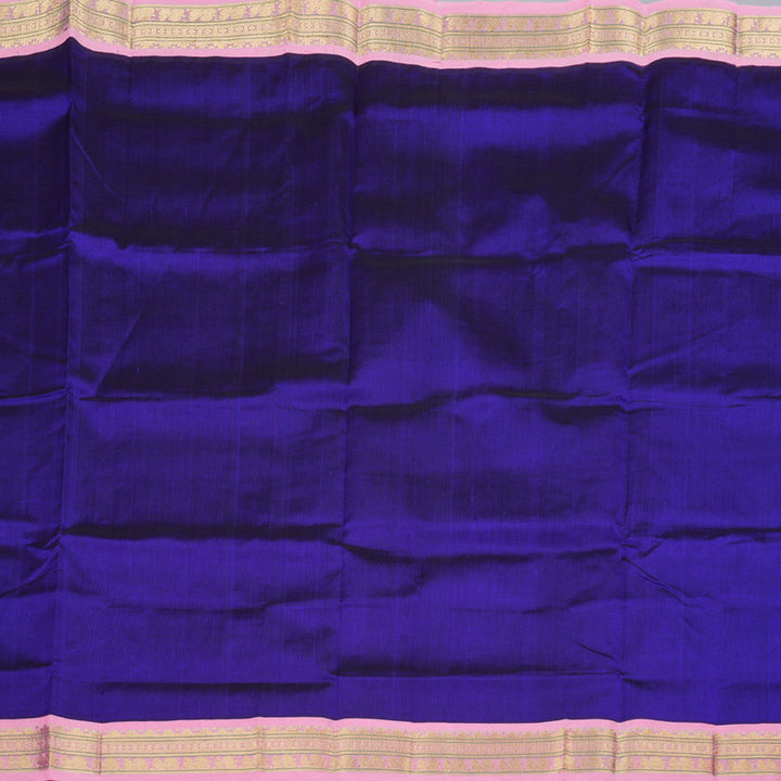 Hayagrivas Handloom Silk Cotton Saree in Mystical Blue and Baby Pink Contrast KBD1862B6-28