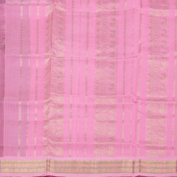 Hayagrivas Handloom Silk Cotton Saree in Mystical Blue and Baby Pink Contrast KBD1862B6-28