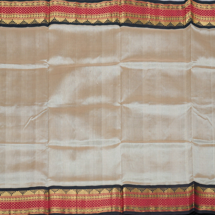 Hayagrivas Handloom Silk Cotton Saree in Timeless Beige KBD1862B7-1