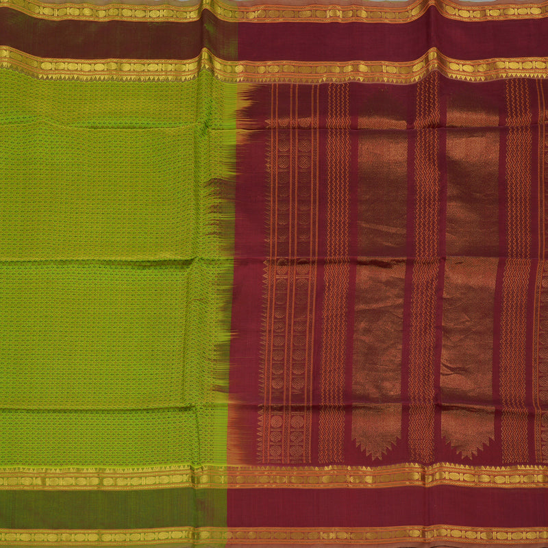 Hayagrivas Parrot Green Pure Silk Cotton Saree KBD1862B8-2