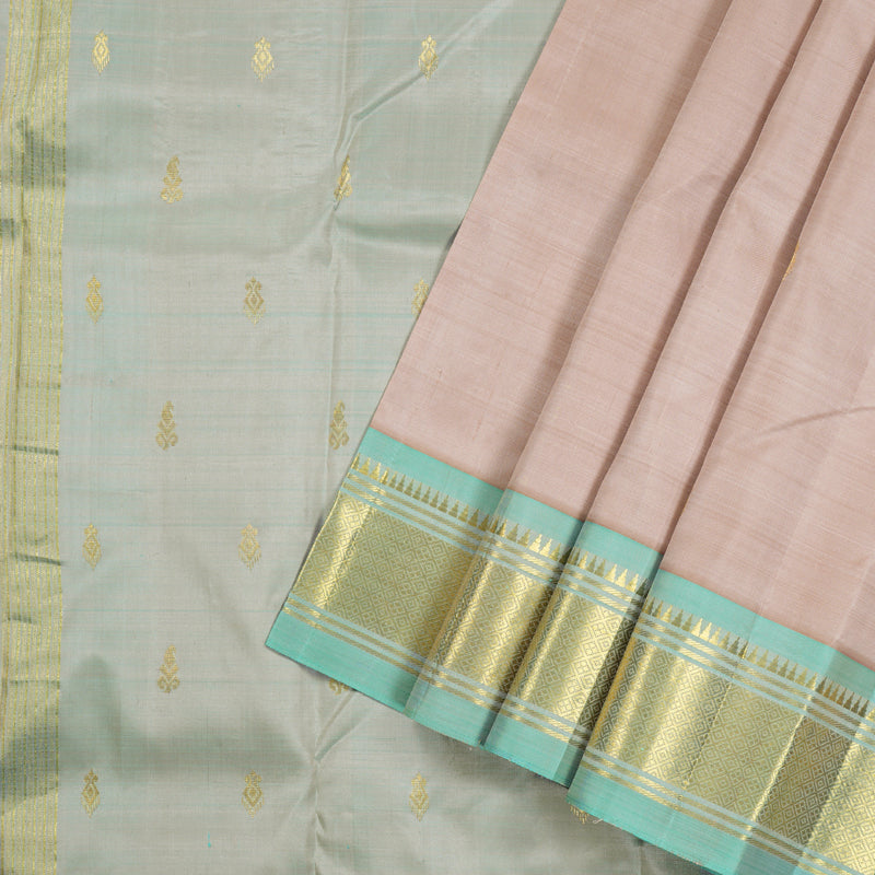 Hayagrivas Handloom Kanjivaram Silk Saree in Opulent Sand Brown KBD1867B1-25