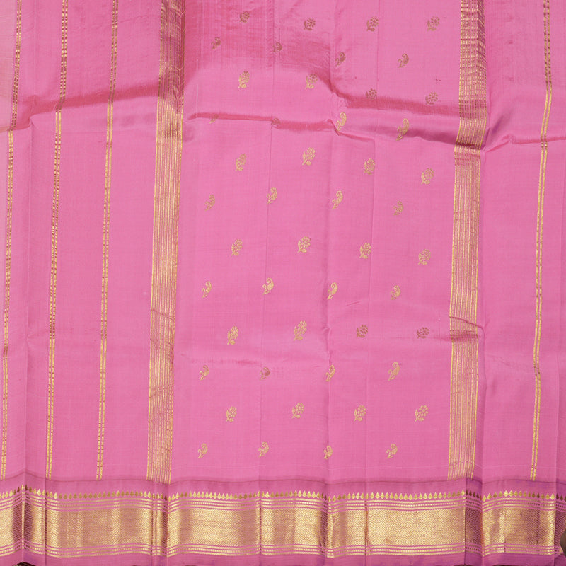 Hayagrivas Sandal Handloom Kanjivaram Silk Saree with Baby Pink Border KBD1867B1-33