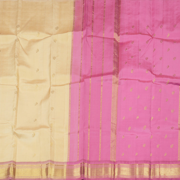 Hayagrivas Sandal Handloom Kanjivaram Silk Saree with Baby Pink Border KBD1867B1-33