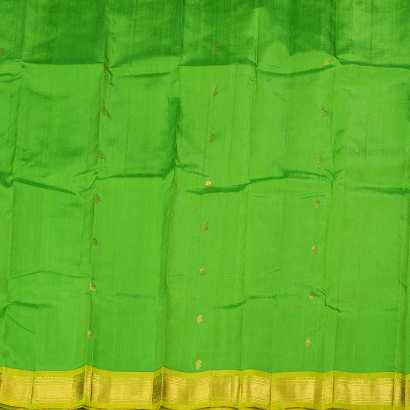 Hayagrivas Light Green Handloom Kanjivaram Silk Saree with Lemon Green Border KBD1868B1-15