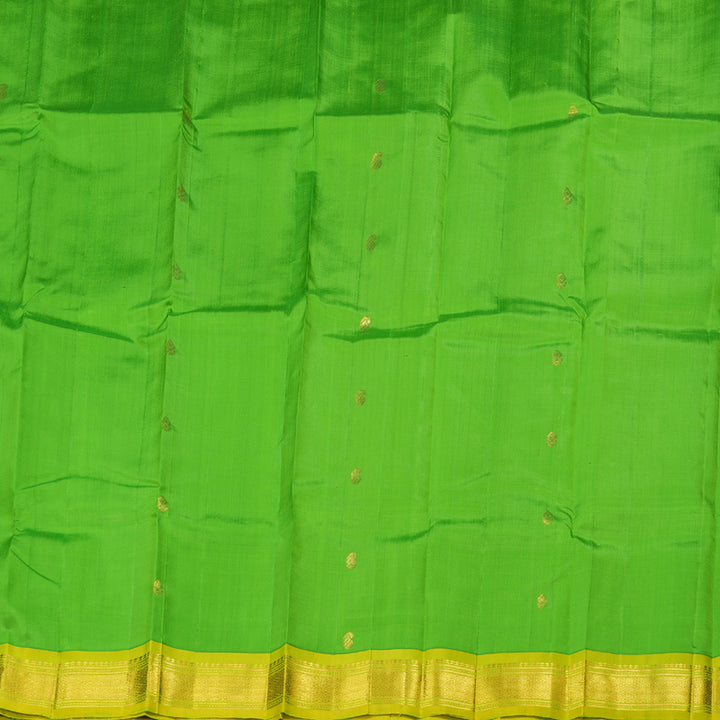 Hayagrivas Light Green Handloom Kanjivaram Silk Saree with Lemon Green Border KBD1868B1-15