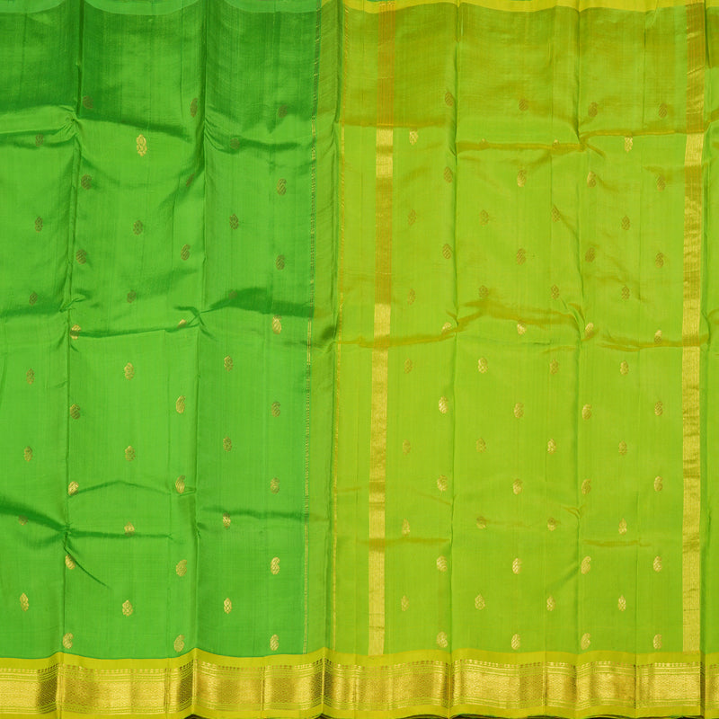 Hayagrivas Light Green Handloom Kanjivaram Silk Saree with Lemon Green Border KBD1868B1-15