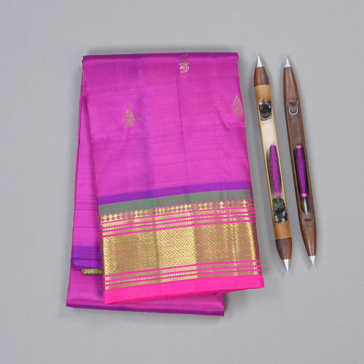 Hayagrivas Purple Handloom Kanjivaram Silk Saree with Mandhalir Border KBD1868B2-12