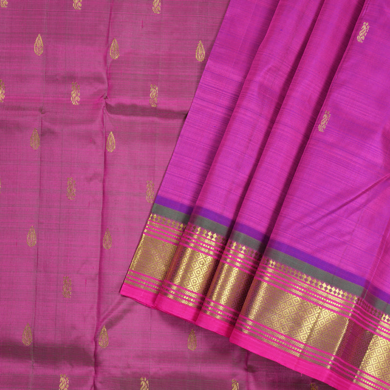Hayagrivas Purple Handloom Kanjivaram Silk Saree with Mandhalir Border KBD1868B2-12
