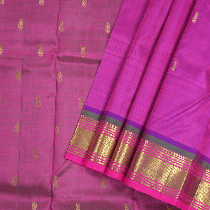 Hayagrivas Purple Handloom Kanjivaram Silk Saree with Mandhalir Border KBD1868B2-12