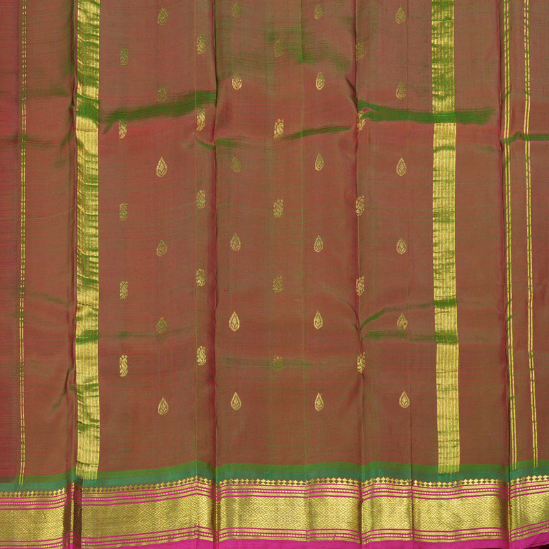 Hayagrivas Maroon Handloom Kanjivaram Silk Saree with Mandhalir Border KBD1868B2-4