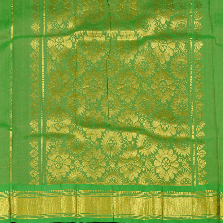 Hayagrivas Mehandi Green Handloom Kanjivaram Silk Saree with Green Border KBD1868B5-16
