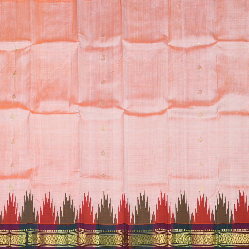Hayagrivas Handloom Kanjivaram Silk Saree in Captivating Peach Orange KBD1869B1-8