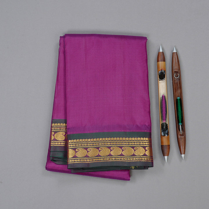Hayagrivas Purple Handloom Kanjivaram Silk Saree with Mandhalir Border KBD1871B1-4